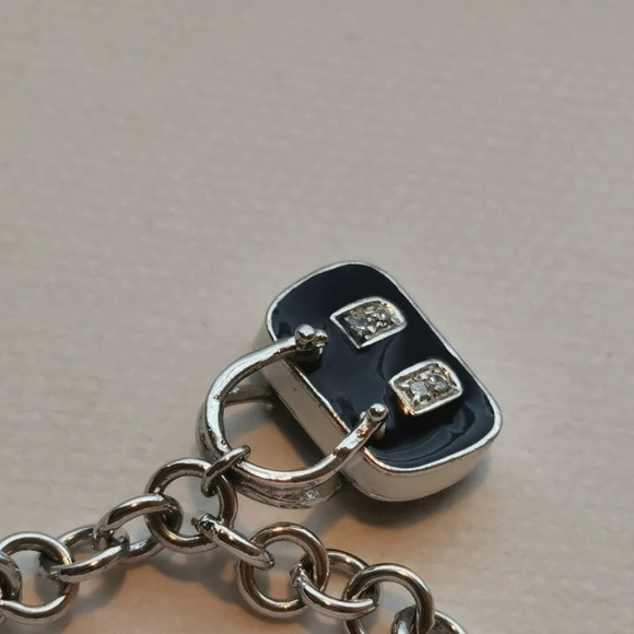 Sterling purse  charm bracelet - Picture 5 of 7